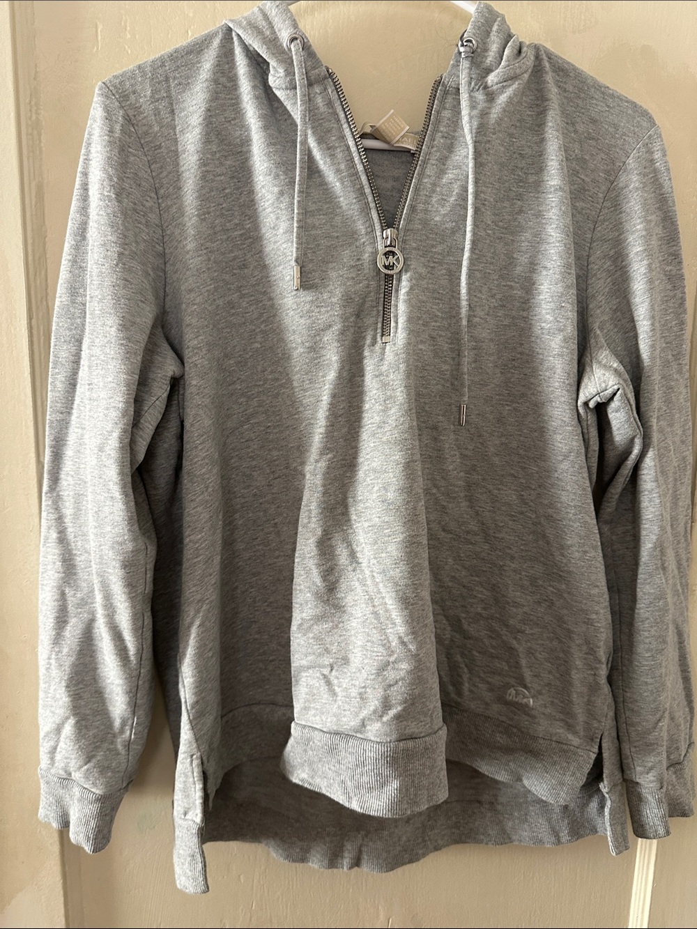 Michael Kors Men’s Light Gray Zip Hoodie Sweater